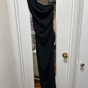 Elegant Black Draped Gown